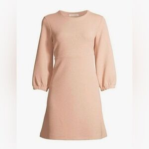 Free Assembly Swing Midi Dress Womens XXXL Pink Stretch 3/4 Sleeves Party A-line